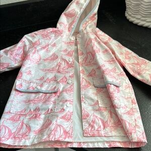 Pink Sailboat Print Hooded Jacket